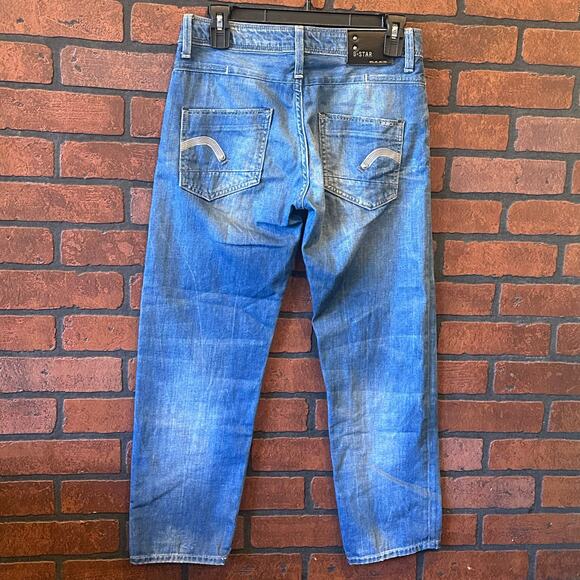 G-STAR RAW Women Reese Kate Tapered Jeans Size 24 Medium Wash - Picture 1 of 12